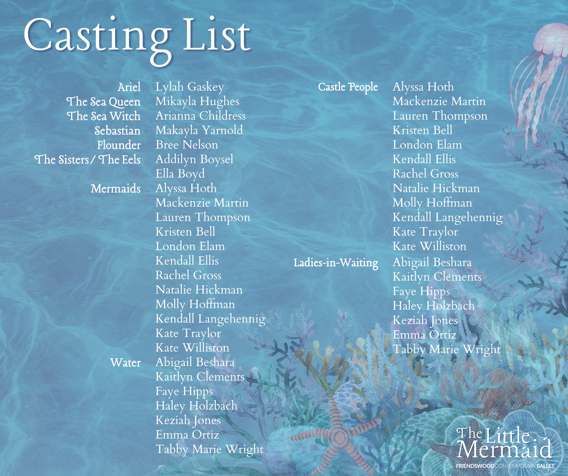 FCB Little Mermaid Casting List